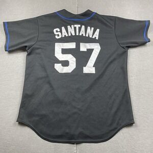 Vintage New‎ York Mets Jersey Mens XL Johan Santana #57 Stitched Majestic Black
